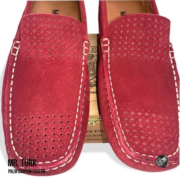 MR TURK PALM CANYON LOAFERS IN RED SUEDE MEN’S SIZE 9 LEATHER DRIVING MOCCASINS - Picture 10 of 12